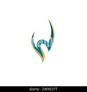 W Logo With Green Color Combination. W Icon Stock Vector