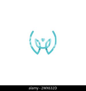 W Love logo. Letter W Icon Stock Vector