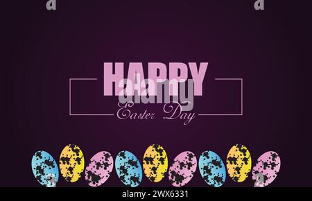 Happy Easter day beautiful text illustration design Stock Vector