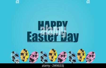 Happy Easter day beautiful text illustration design Stock Vector