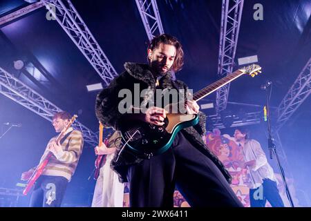 Jan Peteh of Slovenian indie rock band Joker Out performs live at Circolo Magnolia in Milano, Italy, on March 27 2024 Stock Photo