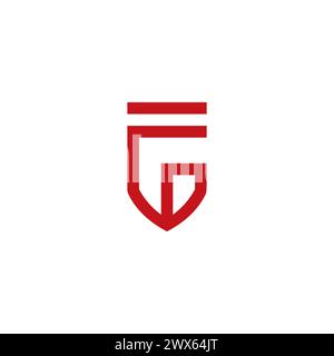 G Shield Logo Simple Design With Red Color. G Icon Stock Vector