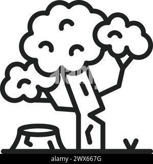 Deforestation icon vector image. Suitable for mobile application web application and print media. Stock Vector