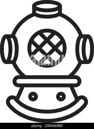 Diving Helmet icon vector image. Suitable for mobile application web application and print media. Stock Vector