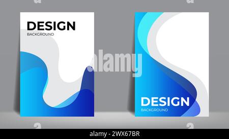 abstract fluid background with blue color with a4 dimension. poster, cover, banner, flyer, etc. vector illustration Stock Vector
