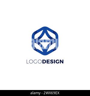 Hexagon Logo Simple. Hexagon Vector Illustration Stock Vector