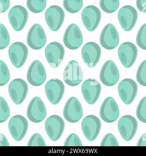 Illustration on theme seamless celebration holiday Easter with hunt colorful bright eggs, seamless pattern consisting of many hunt Easter eggs, hunt b Stock Vector