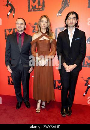 27 Mar 2024, London, England, UK - Prince Jackson, Paris Jackson and Blanket Jackson attending the MJ: The Musical Press Night, Prince Edward Theatre Stock Photo