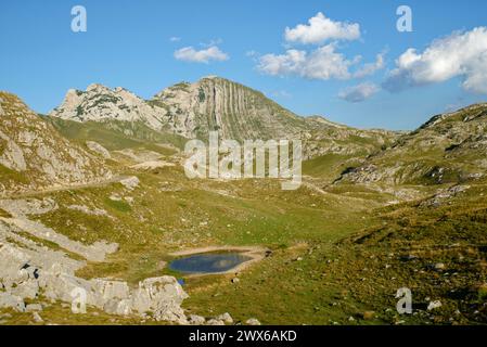 View of Prutaš mountain in Durmitor National Park in Montenegro. Famous hiking destination. Unesco world heritage site. Stock Photo