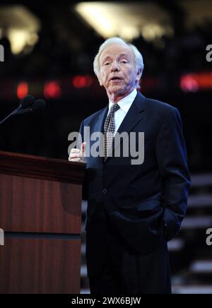 File photo - Sen. Joseph Lieberman (I-CT) during the Republican National Convention at the Xcel Energy Center in Saint-Paul, MN, USA on September 2nd, 2008. - Former US Senator and vice-presidential candidate Joe Lieberman has died at 82. The cause was complications from a fall, according to a family statement obtained by CBS News, the BBC's US partner. The centrist represented the state of Connecticut in the Senate for nearly a quarter of a century. Mr Lieberman became the first Jewish politician to join a major party US presidential ticket in 2000 when Al Gore selected him as his running mat Stock Photo