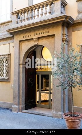 Entrance of Museo etrusco Guarnacci, archaological museum focused on Etruscan art and culture, Volterra, Tuscany region, Italy Stock Photo