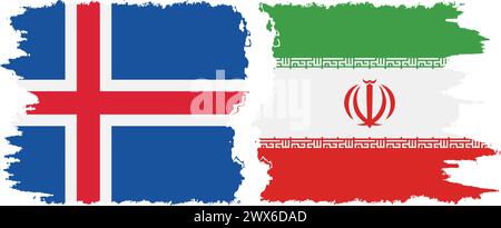 Iceland and Iran grunge flags connection, vector Stock Vector Image ...