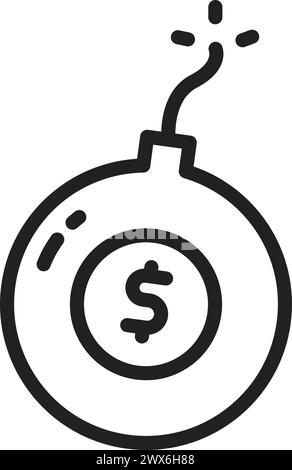 Money Bomb icon vector image. Suitable for mobile application web application and print media. Stock Vector