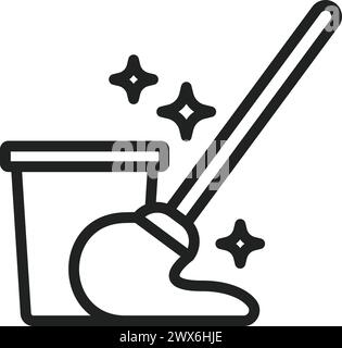 Mop icon vector image. Suitable for mobile application web application and print media. Stock Vector