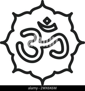 Om icon vector image. Suitable for mobile application web application and print media. Stock Vector