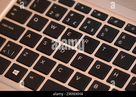 Laptop computer keyboard, qwerty. Stock Photo