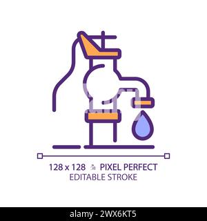 Well pump RGB color icon Stock Vector