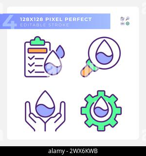 Quality testing RGB color icons set Stock Vector