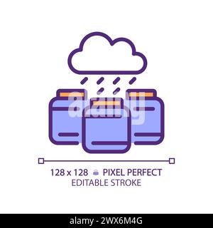 Rainwater harvesting RGB color icon Stock Vector
