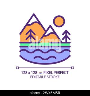 Surface water RGB color icon Stock Vector