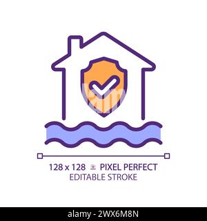 Flood protection RGB color icon Stock Vector