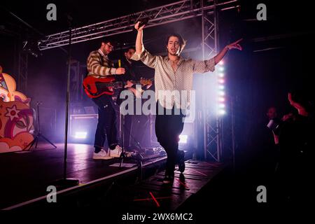 Milano, Italy. 27th Mar, 2024. Bojan Cvjeti?anin of Slovenian indie rock band Joker Out performs live at Circolo Magnolia in Milano. Credit: SOPA Images Limited/Alamy Live News Stock Photo