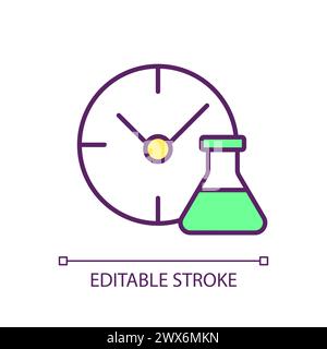 Reagents time control RGB color icon Stock Vector