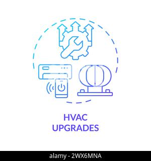 HVAC upgrades blue gradient concept icon Stock Vector