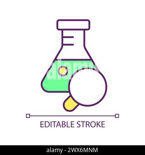 Reagents analysis RGB color icon Stock Vector
