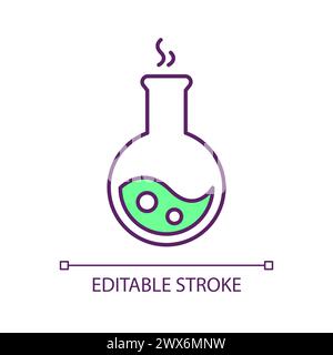 Chemical flask green RGB color icon Stock Vector