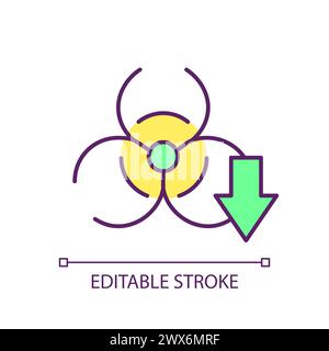 Toxicity decrease RGB color icon Stock Vector