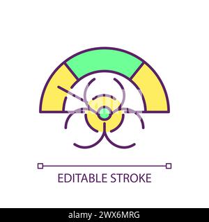 Toxicity decrease meter RGB color icon Stock Vector
