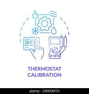 Thermostat calibration blue gradient concept icon Stock Vector