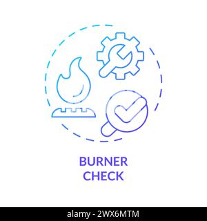 Burner check blue gradient concept icon Stock Vector