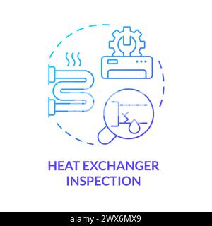 Heat exchanger inspection blue gradient concept icon Stock Vector