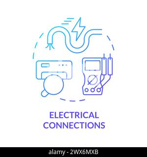 Electrical connections blue gradient concept icon Stock Vector