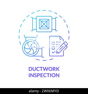 Ductwork inspection blue gradient concept icon Stock Vector