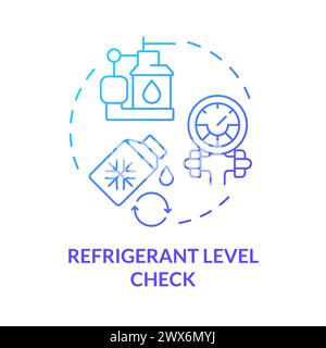 Refrigerant level check blue gradient concept icon Stock Vector