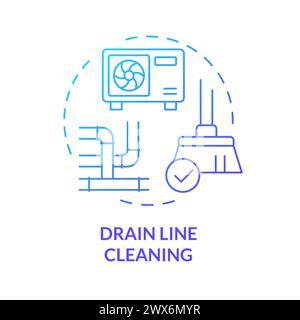 Drain line cleaning blue gradient concept icon Stock Vector