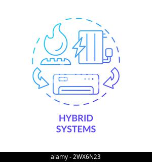 Hybrid systems blue gradient concept icon Stock Vector