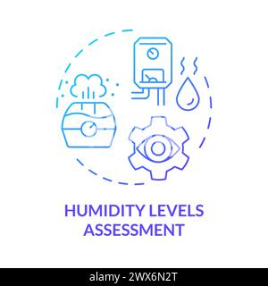 Humidity levels assessment blue gradient concept icon Stock Vector