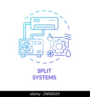 Split systems blue gradient concept icon Stock Vector