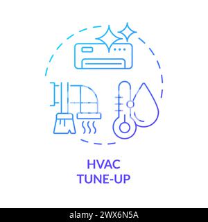 HVAC tune-up blue gradient concept icon Stock Vector