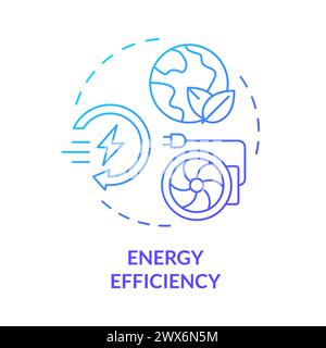 Energy efficiency blue gradient concept icon Stock Vector