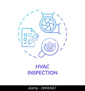 HVAC inspection blue gradient concept icon Stock Vector