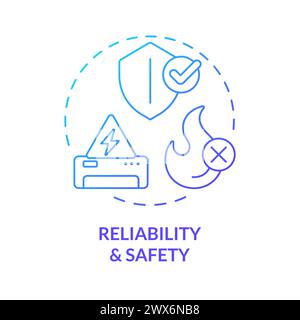 Reliability and safety blue gradient concept icon Stock Vector