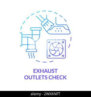 Exhaust outlets check blue gradient concept icon Stock Vector