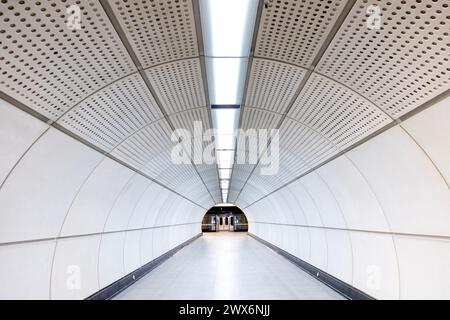 Tunnel between platforms at Elizabeth Line Bond Street Station, London, England Stock Photo