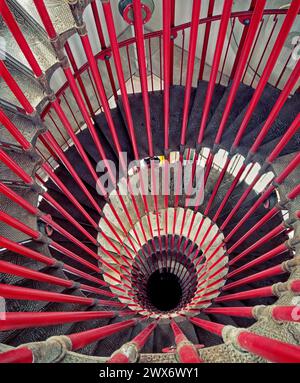 Spiral staircase in Ljubljana Castle Stock Photo