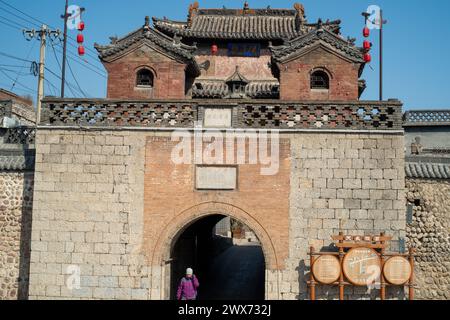 The Guanyin Pavilion was rebuilt in 1943 in Tianchang Town, Jingxing County, Hebei Province, China. Stock Photo